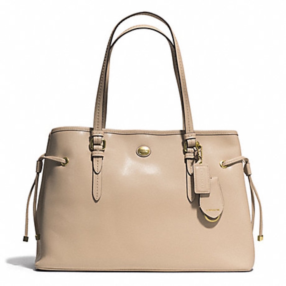 Coach Peyton Saffiano Leather Drawstring Carryall